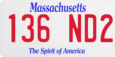 MA license plate 136ND2