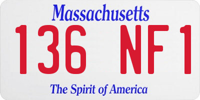 MA license plate 136NF1