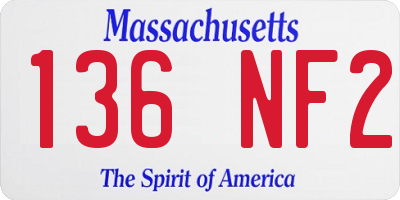 MA license plate 136NF2