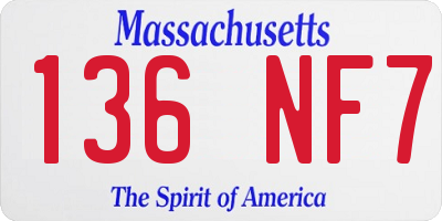 MA license plate 136NF7