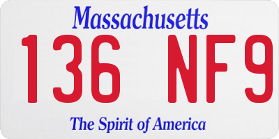 MA license plate 136NF9