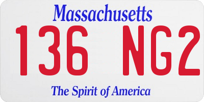 MA license plate 136NG2