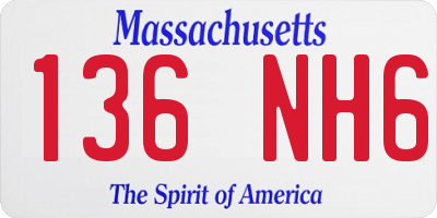 MA license plate 136NH6