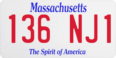 MA license plate 136NJ1
