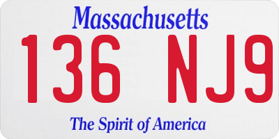 MA license plate 136NJ9