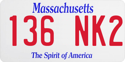 MA license plate 136NK2