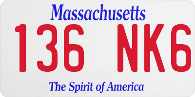 MA license plate 136NK6