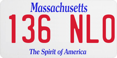 MA license plate 136NL0