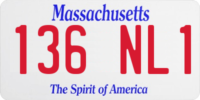 MA license plate 136NL1