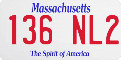 MA license plate 136NL2