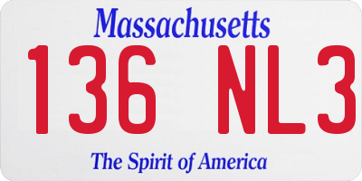 MA license plate 136NL3