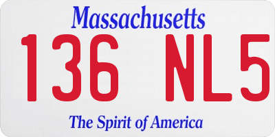 MA license plate 136NL5