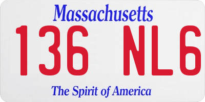 MA license plate 136NL6