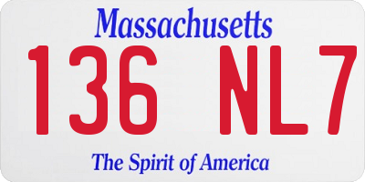 MA license plate 136NL7