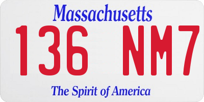 MA license plate 136NM7