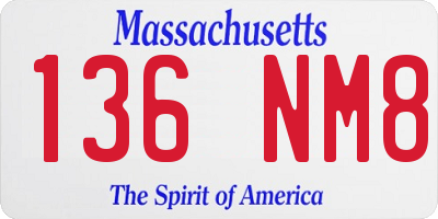 MA license plate 136NM8