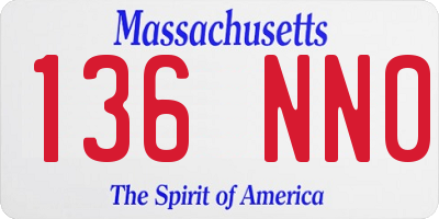 MA license plate 136NN0