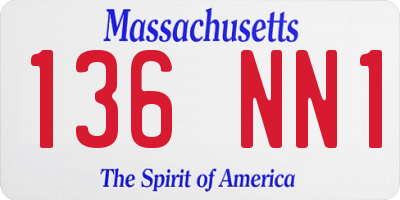 MA license plate 136NN1