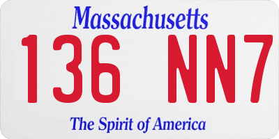 MA license plate 136NN7