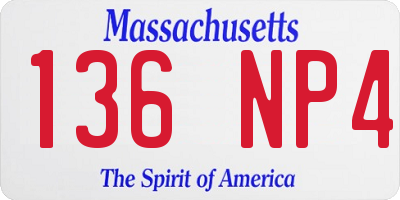 MA license plate 136NP4