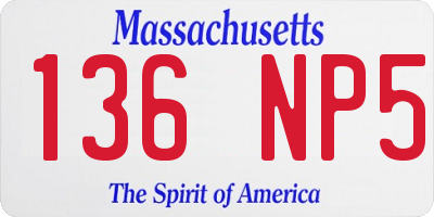 MA license plate 136NP5