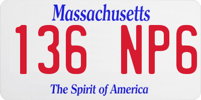 MA license plate 136NP6