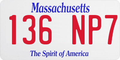 MA license plate 136NP7