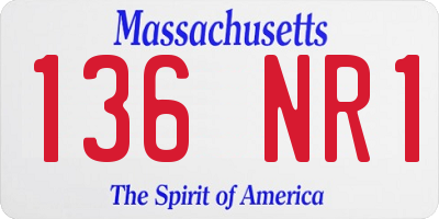 MA license plate 136NR1
