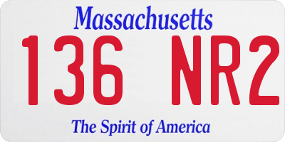 MA license plate 136NR2