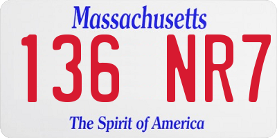 MA license plate 136NR7