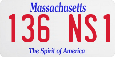 MA license plate 136NS1