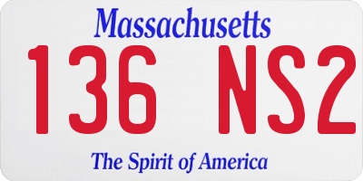 MA license plate 136NS2