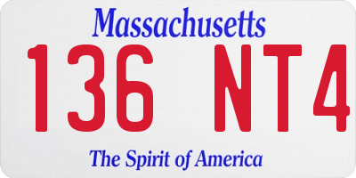 MA license plate 136NT4