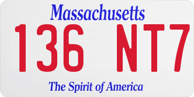 MA license plate 136NT7