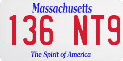 MA license plate 136NT9