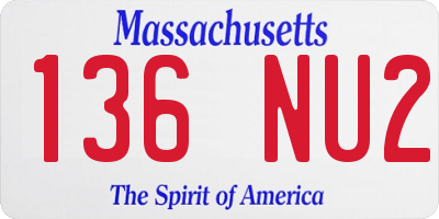 MA license plate 136NU2