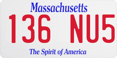 MA license plate 136NU5