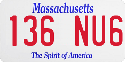 MA license plate 136NU6