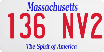 MA license plate 136NV2