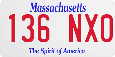 MA license plate 136NX0