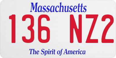 MA license plate 136NZ2
