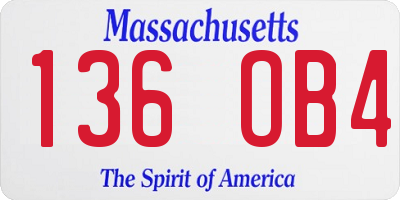 MA license plate 136OB4