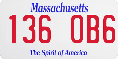 MA license plate 136OB6