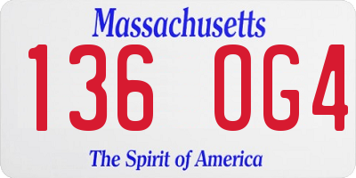 MA license plate 136OG4