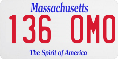 MA license plate 136OM0