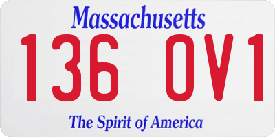MA license plate 136OV1