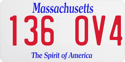 MA license plate 136OV4