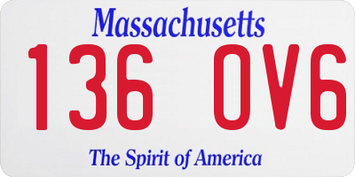 MA license plate 136OV6