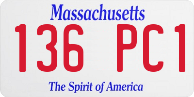 MA license plate 136PC1