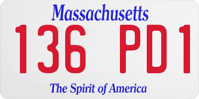 MA license plate 136PD1